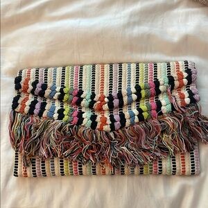 Stella & Dot Multicolor Fringe Clutch